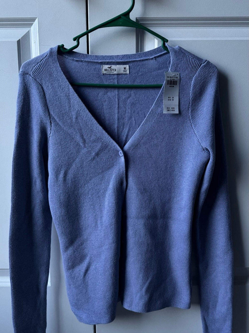 Hollister Women’s Periwinkle V-Neck Button Cardigan- medium